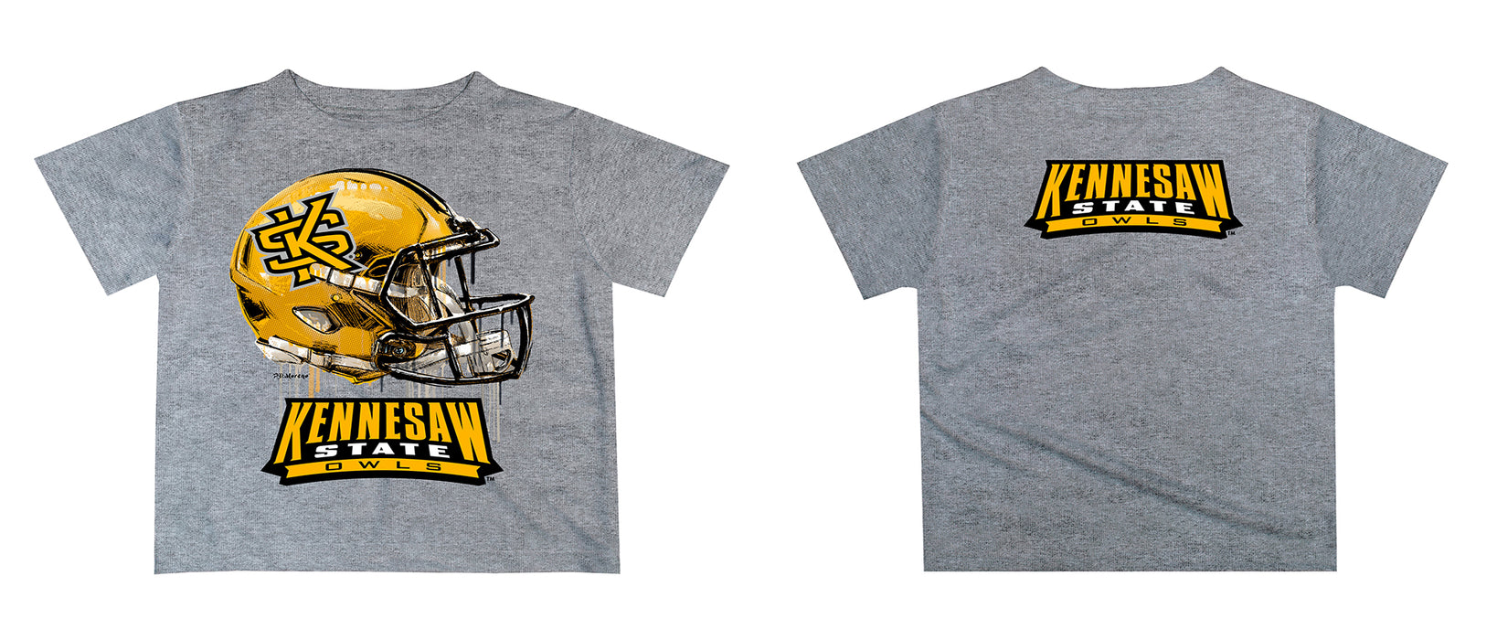 Kennesaw State University KSU Owls Original Dripping Football Helmet T-Shirt by Vive La Fete - Vive La Fête - Online Apparel Store