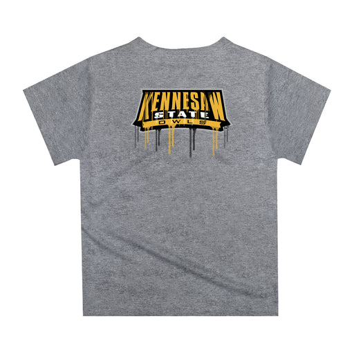 Kennesaw State Owls Original Dripping Basketball Heather Gray T-Shirt by Vive La Fete - Vive La Fête - Online Apparel Store