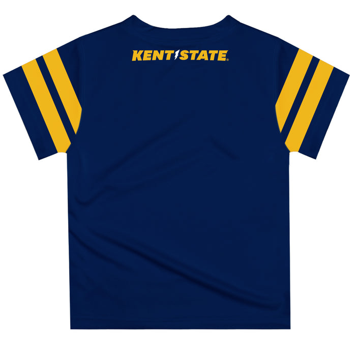 Kent State Golden Flashes Vive La Fete Boys Game Day Blue Short Sleeve Tee with Stripes on Sleeves - Vive La Fête - Online Apparel Store