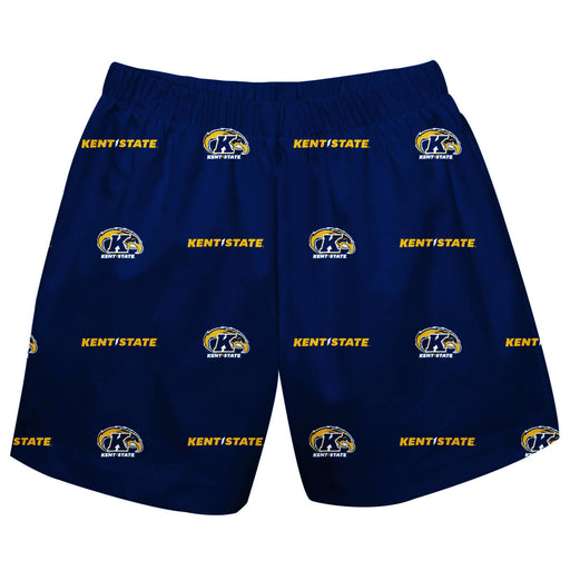 Kent State Golden Flashes Vive La Fete Boys Game Day All Over Logo Elastic Waist Classic Play Blue Pull On Short - Vive La Fête - Online Apparel Store