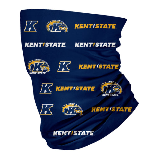 Kent State Golden Flashes Neck Gaiter Navy All Over Logo - Vive La Fête - Online Apparel Store