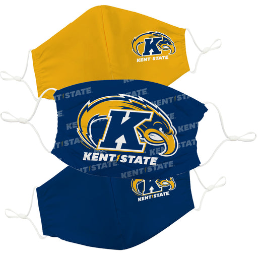 Kent State Golden Flashes Face Mask Gold and Navy Set of Three - Vive La Fête - Online Apparel Store