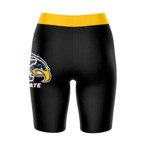 Kent State Golden Flashes Vive La Fete Game Day Logo on Thigh and Waistband Black and Gold Women Bike Short 9 Inseam" - Vive La Fête - Online Apparel Store