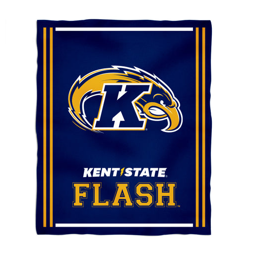 Kent State Golden Flashes Vive La Fete Kids Game Day Blue Plush Soft Minky Blanket 36 x 48 Mascot