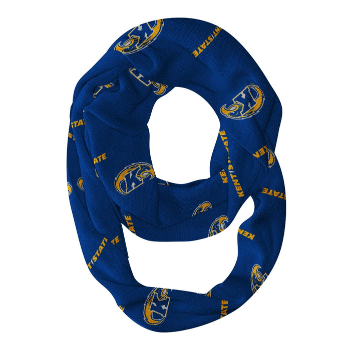 Kent State Golden Flashes Vive La Fete Repeat Logo Game Day Collegiate Women Light Weight Ultra Soft Infinity Scarf
