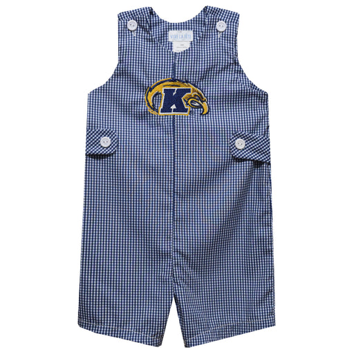 Kent State Golden Flashes Embroidered Navy Gingham Boys Jon Jon