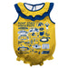 Kent State Golden Flashes  Gold Hand Sketched Vive La Fete Impressions Artwork Sleeveless Ruffle Onesie Bodysuit