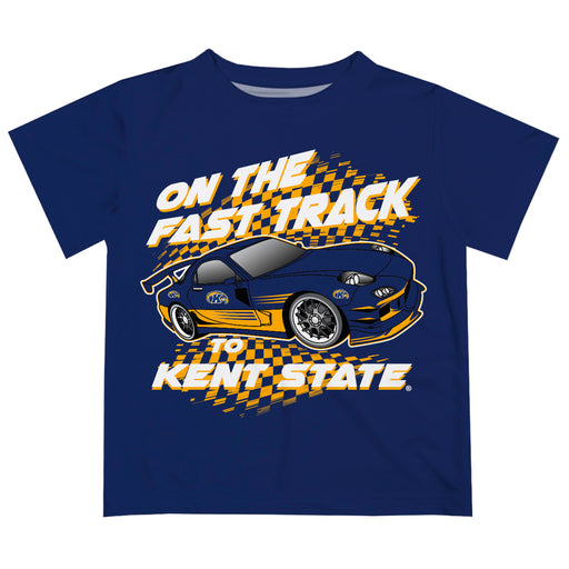 Kent State Golden Flashes Vive La Fete Fast Track Boys Game Day Blue Short Sleeve Tee
