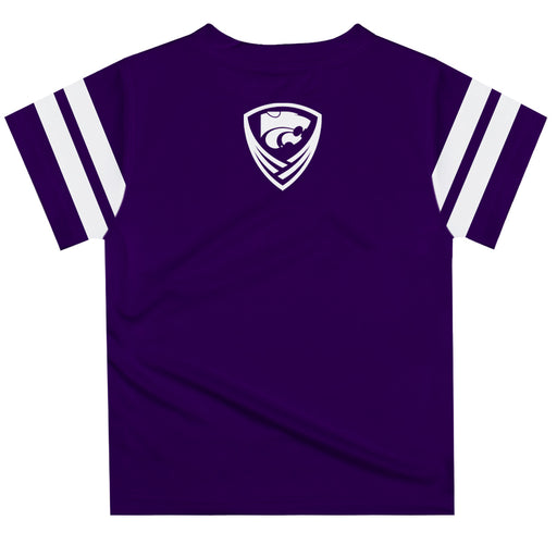 Kansas State Wildcats KSU K-State Vive La Fete Boys Game Day Purple Short Sleeve Tee with Stripes on Sleeves - Vive La Fête - Online Apparel Store
