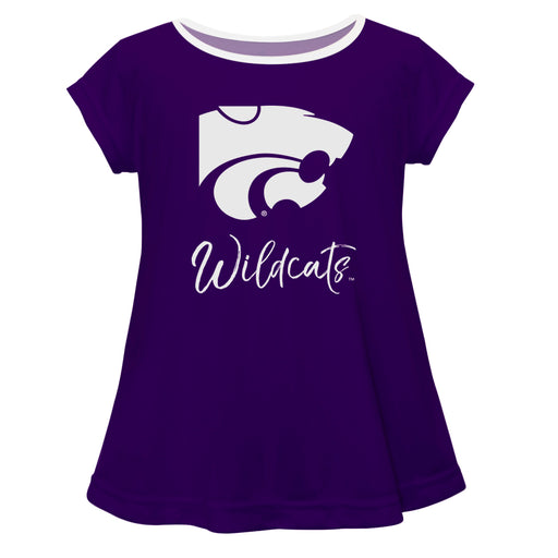 Kansas State University Wildcats K-State Vive La Fete Girls Game Day Short Sleeve Purple Top with School Mascot and Name - Vive La Fête - Online Apparel Store