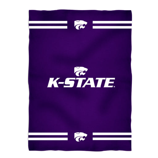 Kansas State Wildcats KSU K-State Game Day Soft Premium Fleece Purple Throw Blanket 40" x 58” Logo and Stripes - Vive La Fête - Online Apparel Store