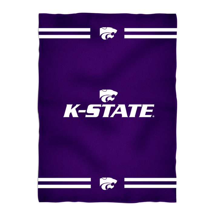 Kansas State Wildcats KSU K-State Game Day Soft Premium Fleece Purple Throw Blanket 40" x 58” Logo and Stripes - Vive La Fête - Online Apparel Store
