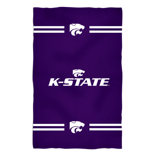 Kansas State Wildcats KSU K-State Game Day Absorvent Premium Black Purple Bath Towel 51 x 32" Logo and Stripes" - Vive La Fête - Online Apparel Store