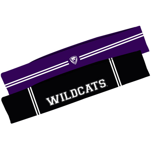 Kansas State Wildcats KSU Vive La Fete Girls Women Game Day Set of 2 Stretch Headbands Headbands Logo Purple Name Black