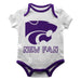 Kansas State Wildcats KSU K-State Vive La Fete Infant White Short Sleeve Onesie New Fan Logo and Mascot Bodysuit