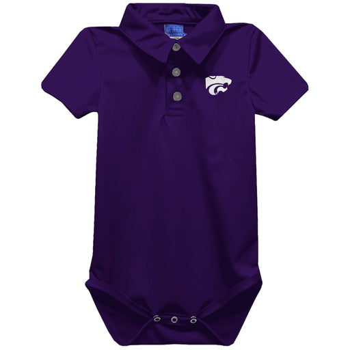 Kansas State University Wildcats K-State Embroidered Purple Solid Knit Polo Onesie