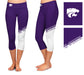 Kansas State Wildcats KSU K-State Vive La Fete Collegiate Leg Color Block Youth Purple White Capri Leggings - Vive La Fête - Online Apparel Store