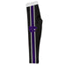 Kansas State University Wildcats K-State Vive La Fete Girls Game Day Black with White Stripes Leggings Tights
