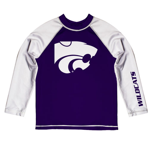 Kansas State Wildcats K-State Vive La Fete Logo Purple White Long Sleeve Raglan Rashguard