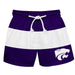 Kansas State Wildcats KSU K-State Vive La Fete Purple White Stripes Swimtrunks V2