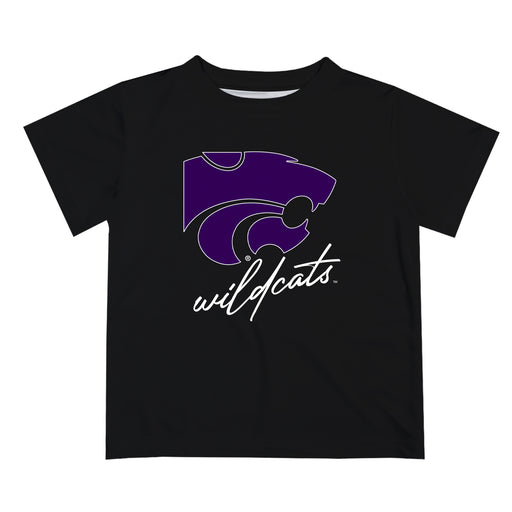 Kansas State Wildcats KSU K-State Vive La Fete Script V1 Black Short Sleeve Tee Shirt