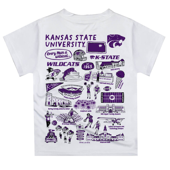 Kansas State University Wildcats Hand Sketched Vive La Fete Impressions Artwork Boys Black Short Sleeve Tee Shirt - Vive La Fête - Online Apparel Store