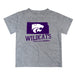 Kansas State Wildcats KSU K-State Vive La Fete State Map Heather Gray Short Sleeve Tee Shirt