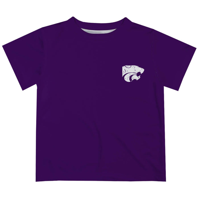 Kansas State University Wildcats K-State Hand Sketched Vive La Fete Impressions Artwork Boys Purple Short Sleeve Tee Shi