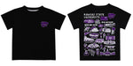 Kansas State University Wildcats Hand Sketched Vive La Fete Impressions Artwork Boys Black Short Sleeve Tee Shirt - Vive La Fête - Online Apparel Store
