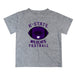 Kansas State Wildcats KSU K-State Vive La Fete Football V2 Heather Gray Short Sleeve Tee Shirt