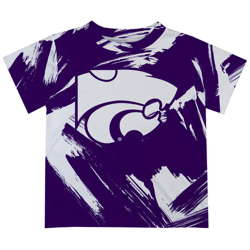 Kansas State University Wildcats K-State Vive La Fete Boys Game Day Purple Short Sleeve Tee Paint Brush