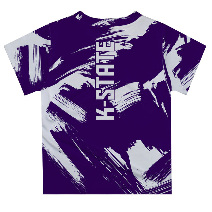 Kansas State University Wildcats K-State Vive La Fete Boys Game Day Purple Short Sleeve Tee Paint Brush - Vive La Fête - Online Apparel Store