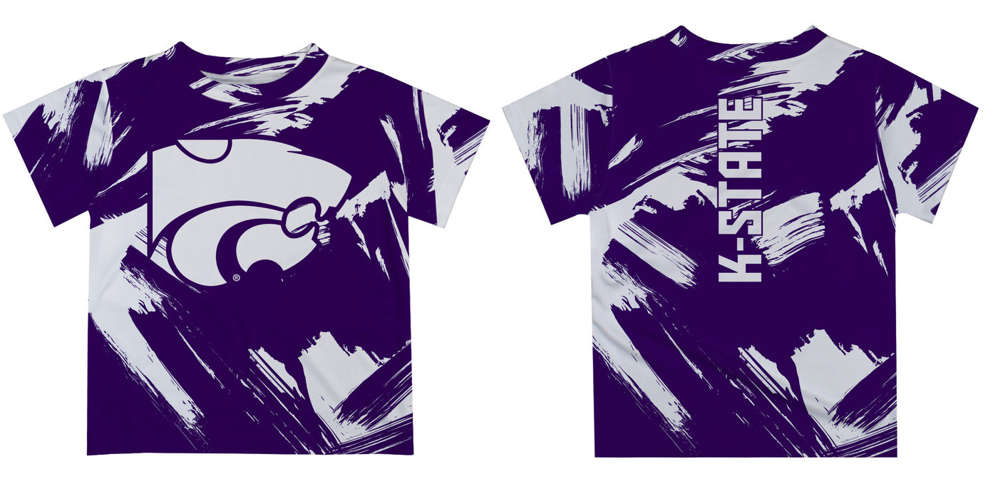 Kansas State University Wildcats K-State Vive La Fete Boys Game Day Purple Short Sleeve Tee Paint Brush - Vive La Fête - Online Apparel Store