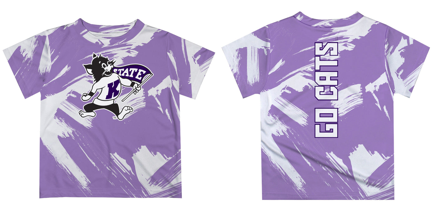 Kansas State University Wildcats K-State Vive La Fete Boys Game Day Lavender Short Sleeve Tee Paint Brush V2 - Vive La Fête - Online Apparel Store