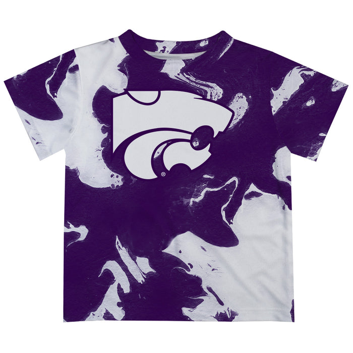 Kansas State University Wildcats K-State Vive La Fete Marble Boys Game Day Purple Short Sleeve Tee