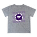 Kansas State Wildcats KSU K-State Vive La Fete  Heather Gray Art V1 Short Sleeve Tee Shirt