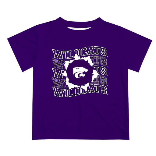 Kansas State Wildcats KSU K-State Vive La Fete  Purple Art V1 Short Sleeve Tee Shirt