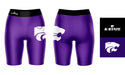 Kansas State Wildcats KSU K-State Vive La Fete Logo on Thigh and Waistband Purple and Black Women Bike Short 9 Inseam" - Vive La Fête - Online Apparel Store
