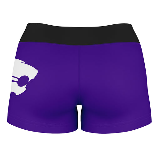Kansas State Wildcats Vive La Fete Logo on Thigh & Waistband Purple Black Women Yoga Booty Workout Shorts 3.75 Inseam" - Vive La Fête - Online Apparel Store
