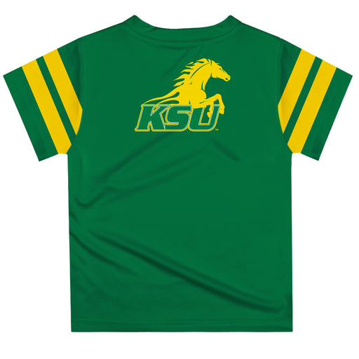 Kentucky State Thorobreads Vive La Fete Boys Game Day Green Short Sleeve Tee with Stripes on Sleeves - Vive La Fête - Online Apparel Store