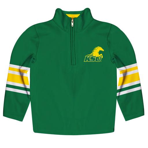 Kentucky State Thorobreads Vive La Fete Game Day Green Quarter Zip Pullover Stripes on Sleeves