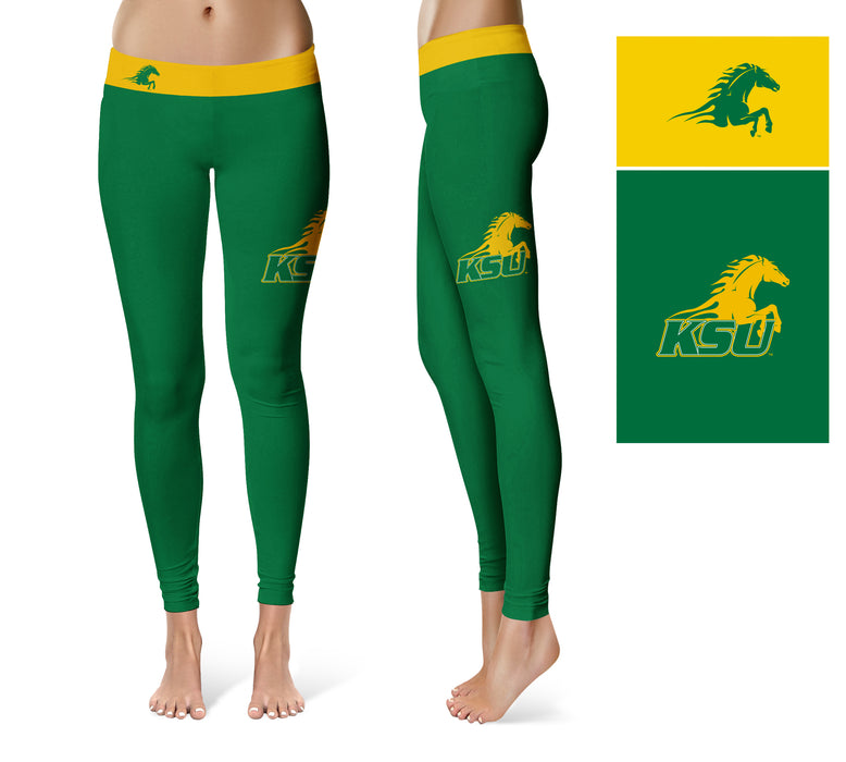 Kentucky State Thorobreads Vive La Fete Game Day Collegiate Logo on Thigh Green Women Yoga Leggings 2.5 Waist Tights - Vive La Fête - Online Apparel Store