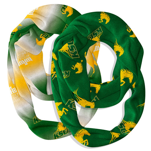 Kentucky State Thorobreds Vive La Fete All Over Logo Collegiate Women Set of 2 Light Weight Ultra Soft Infinity Scarfs