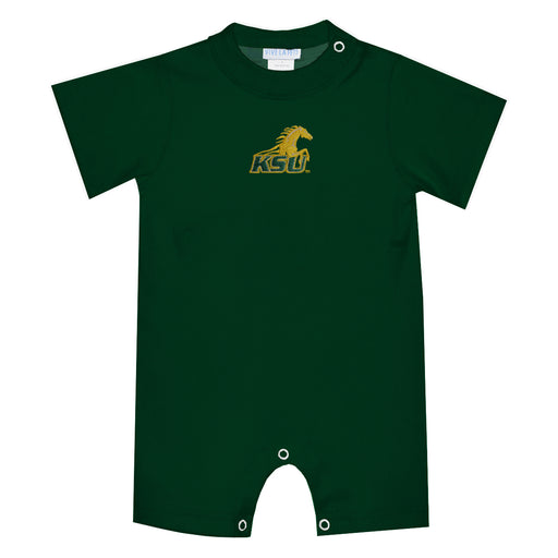 Kentucky State Thorobreds Embroidered Hunter Green Knit Short Sleeve Boys Romper