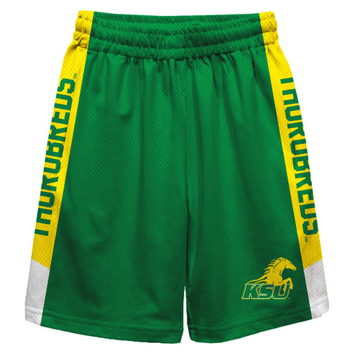 Kentucky State Thorobreds Vive La Fete Game Day Green Stripes Boys Solid Gold Athletic Mesh Short
