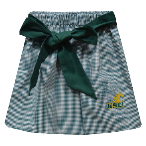 Kentucky State Thorobreds Embroidered Hunter Green Gingham Skirt with Sash