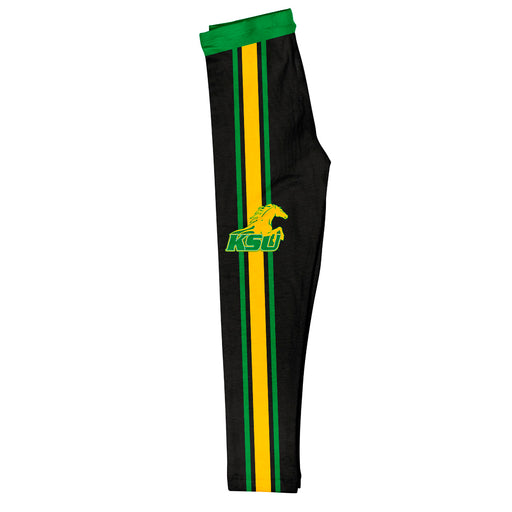 Kentucky State Thorobreds Vive La Fete Girls Game Day Black with Green Stripes Leggings Tights