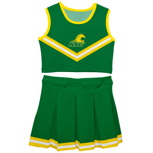 Kentucky State Thorobreds Vive La Fete Game Day Green Sleeveless Cheerleader Set