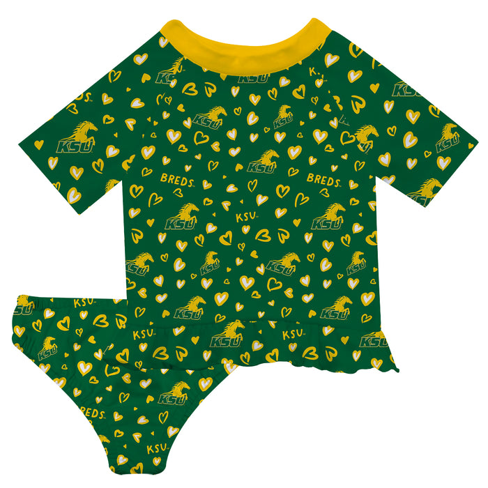 Kentucky State Thorobreds Vive La Fete All Over Logo Green Long Sleeve Bikini Set