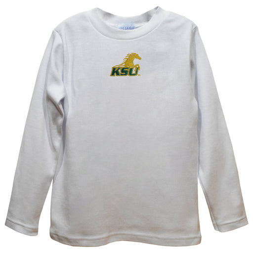 Kentucky State Thorobreds Embroidered White Long Sleeve Boys Tee Shirt